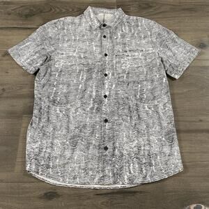 Lululemon Airing Easy Shirt Men's SMALL Polo Ventlight Short Sleeve Mono Wave